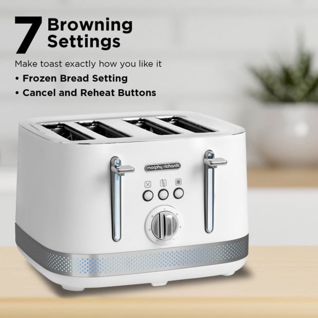 Morphy Richards Illumination 4 Slice 1800W Toaster - White Image 5