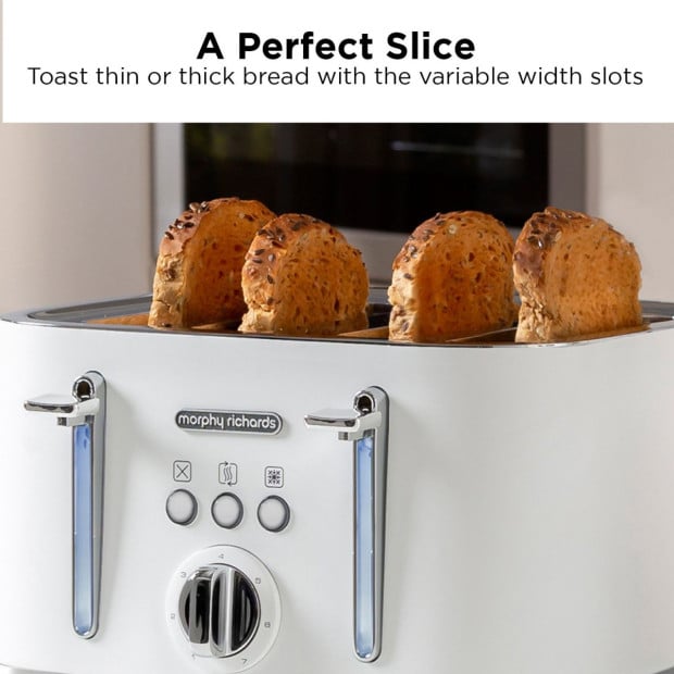 Morphy Richards Illumination 4 Slice 1800W Toaster - White Image 9