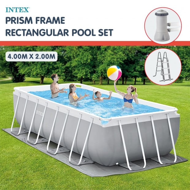 Intex 26788AU Above Ground Swimming Pool Rectangular 4m x 2m with Pump Image 2