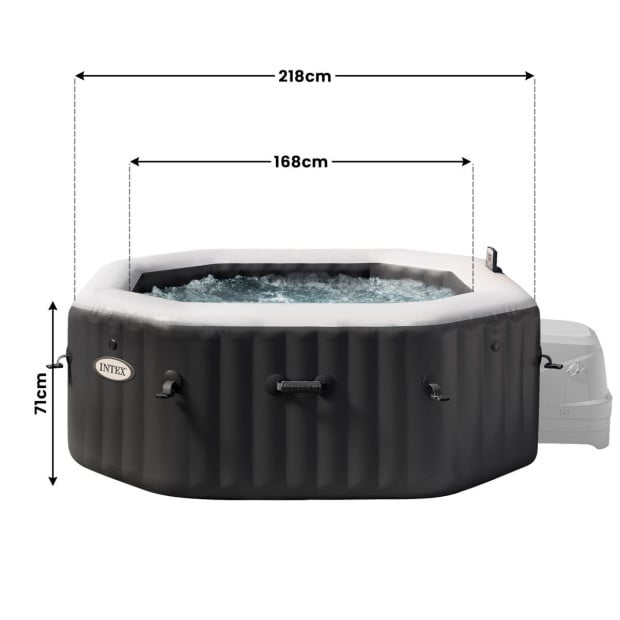 Intex PureSpa Jet and Bubble Deluxe 6-Person Inflatable Hot Tub - Onyx Black Image 3