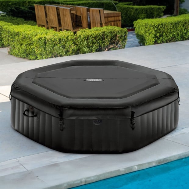 Intex PureSpa Jet and Bubble Deluxe 6-Person Inflatable Hot Tub - Onyx Black Image 4