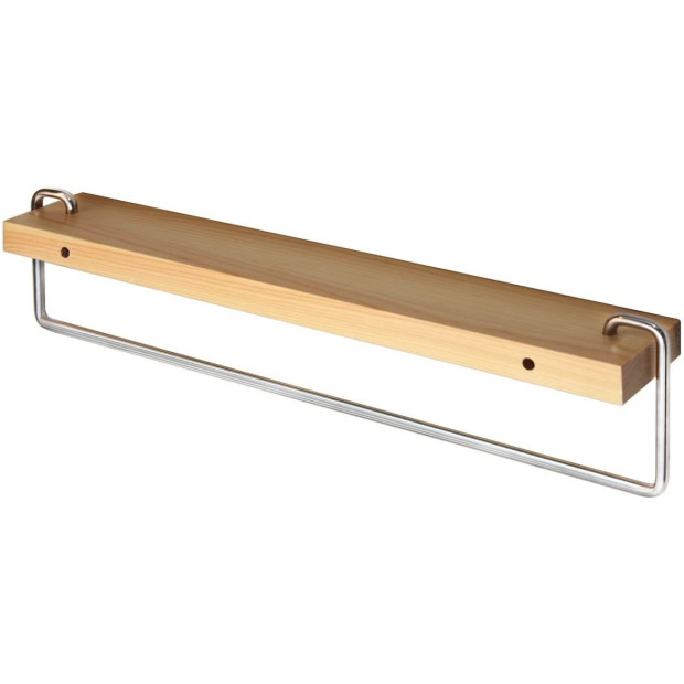 Wall Mount Solid Wood Shelf Towel Rack Bar Holder Bathroom Hanger