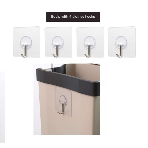 Foldable Wall Trash Bin Hanging Waste Bin Under Kitchen Sink Grey