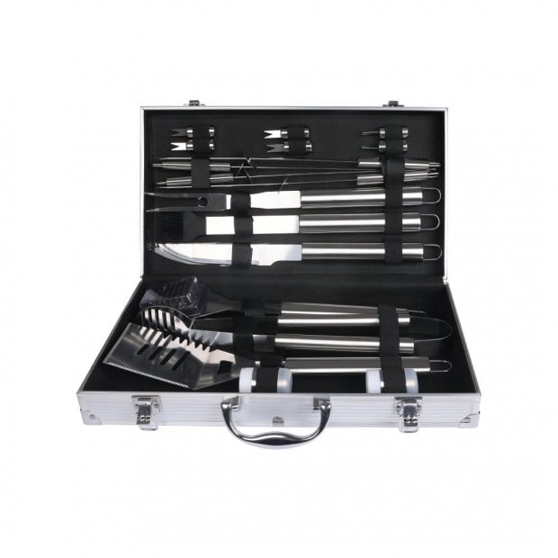18Pcs Stainless Steel BBQ Tool Set Outdoor Barbecue Utensil Aluminium Image 2