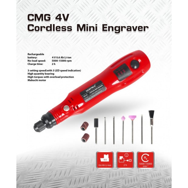 MATRIX 4V Cordless Mini Grinder Engraver Image 2