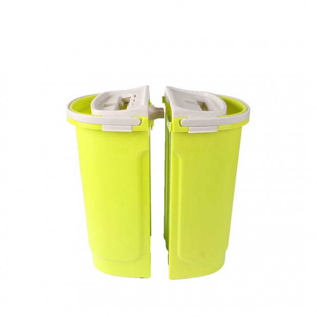 Flat Mop Bucket Floor Cleaner Set Stainless Steel Microfiber Mop Heads Image 2