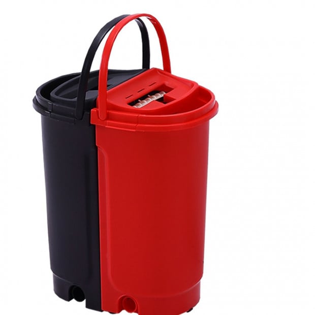 Flat Mop Bucket Floor Cleaner Set Stainless Steel Microfiber Mop Image 2