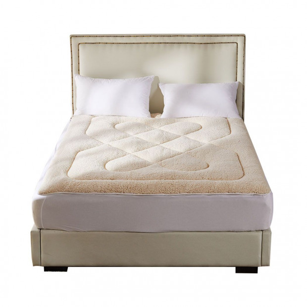 Dreamz Mattress Topper 100% Wool Underlay Reversible Protector Double Image 2