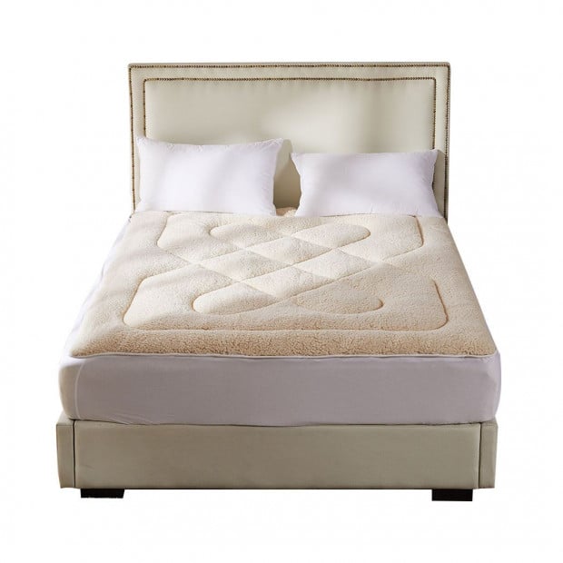 Mattress Topper 100% Wool Underlay Reversible Mat Pad Protector Queen Image 2