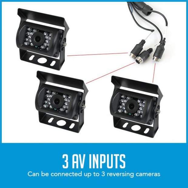 7in Monitor Hd 4pin Reversing Ccd Camera 12v 24v 600tvl Truck Caravan Image 2