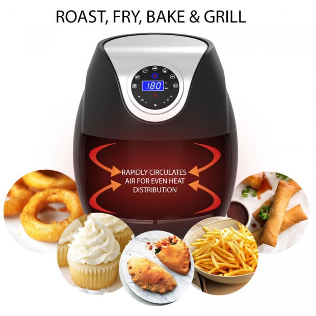 Kitchen Couture Digital Air Fryer 7L LED Display Healthy Oil Black Image 2