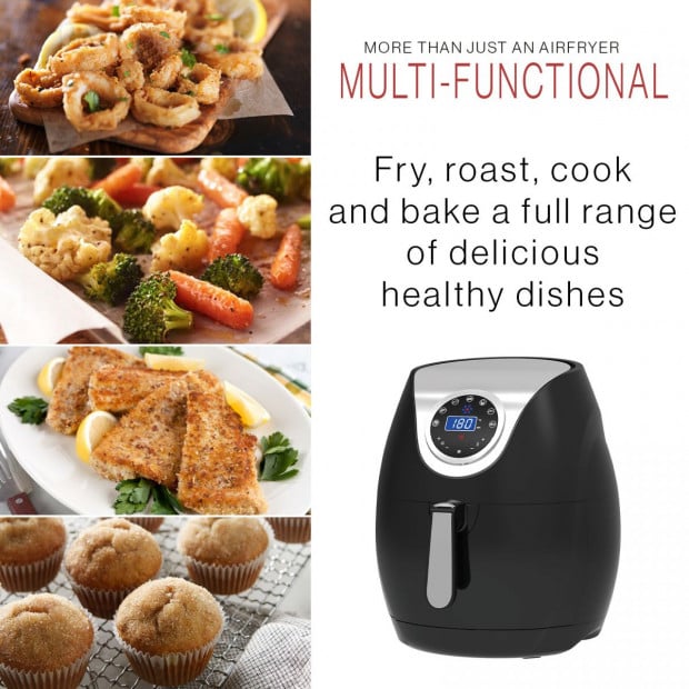 Kitchen Couture Digital Air Fryer 7L LED Display Healthy Oil Black Image 5