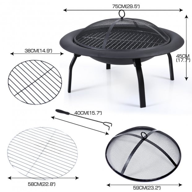 Portable Outdoor Fire Pit Bbq Camping Garden Patio Heater Fireplace Image 6