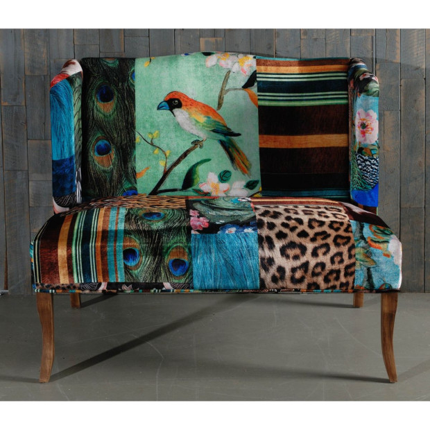 Bird Sofa Seat 2-Seater Timber Velvet Couch Lovesesat Chair Image 2