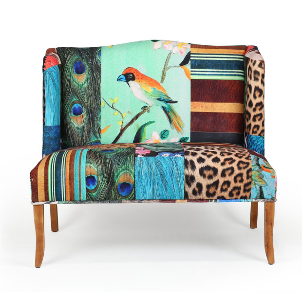 Bird Sofa Seat 2-Seater Timber Velvet Couch Lovesesat Chair Image 3