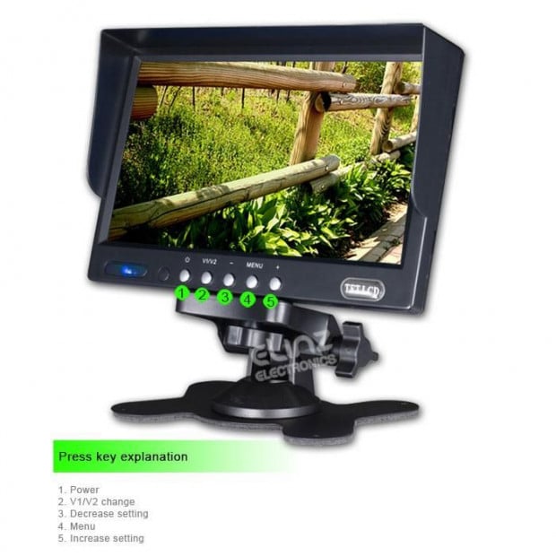 Elinz 7In Monitor Hd 12v/24v With 2 Av Inputs Image 4