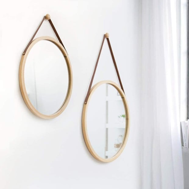 Hanging Round Wall Mirror 38 cm Image 5