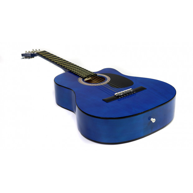Karrera 39in Acoustic Cutaway Guitar Blue Image 3