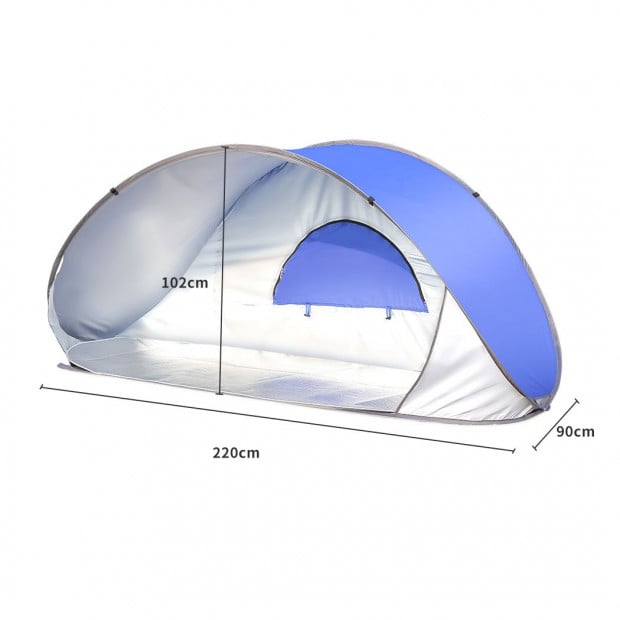 Pop Up Tent Beach Camping Tents 2-3 Person Hiking Portable Shelter Mat Image 3