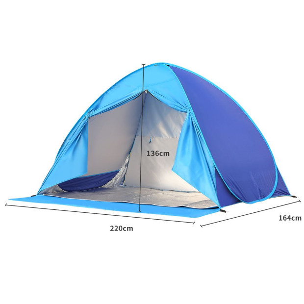 Pop Up Camping Tent Beach Tents 2-3 Person Hiking Portable Shelter Image 2