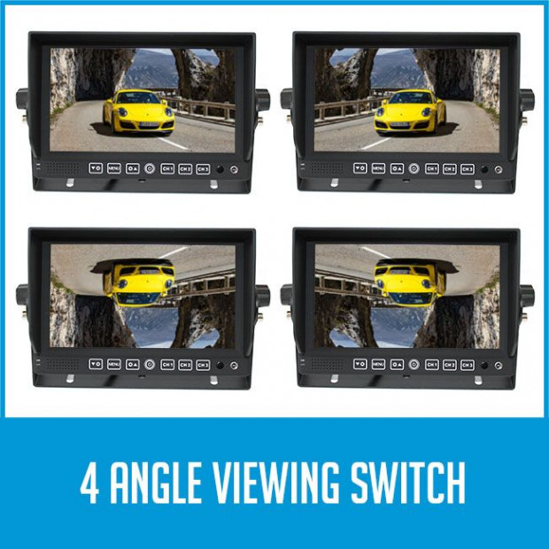 7in Monitor Hd 4pin Reversing Ccd Camera 12v 24v 600tvl Truck Caravan Image 4