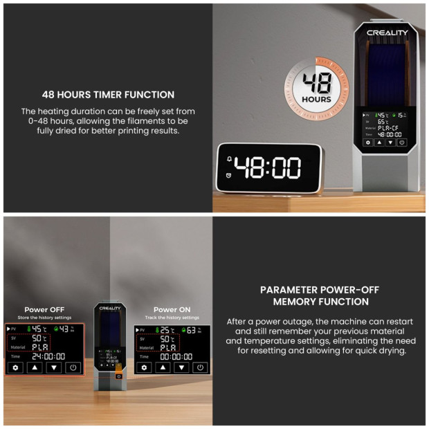 Creality Space Pi Filament Dryer Box, 360° 80W PTC Storage, Dehydrator Image 9