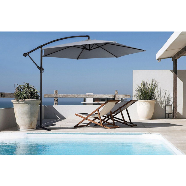 Milano 3M Outdoor Umbrella Cantilever Sun UV Patio - Grey Image 4