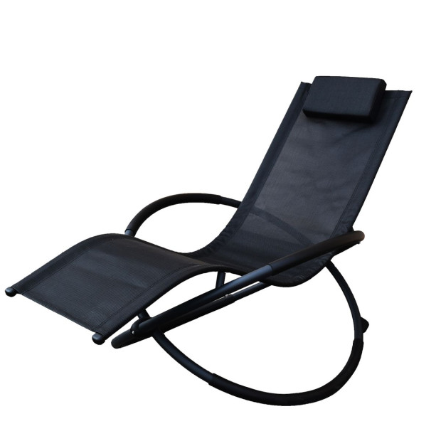 Furniture Zero Gravity Portable Foldable Chair Recliner Lounge - Black