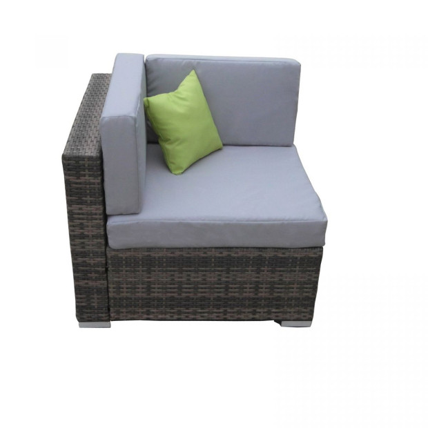 9 Piece Wicker Rattan Sofa Set Oatmeal Grey Outdoor Lounge Furniture Image 12