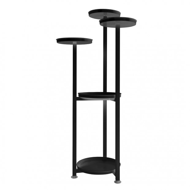 Plant Stand Outdoor Indoor Flower Rack Garden Shelf Black 120CM