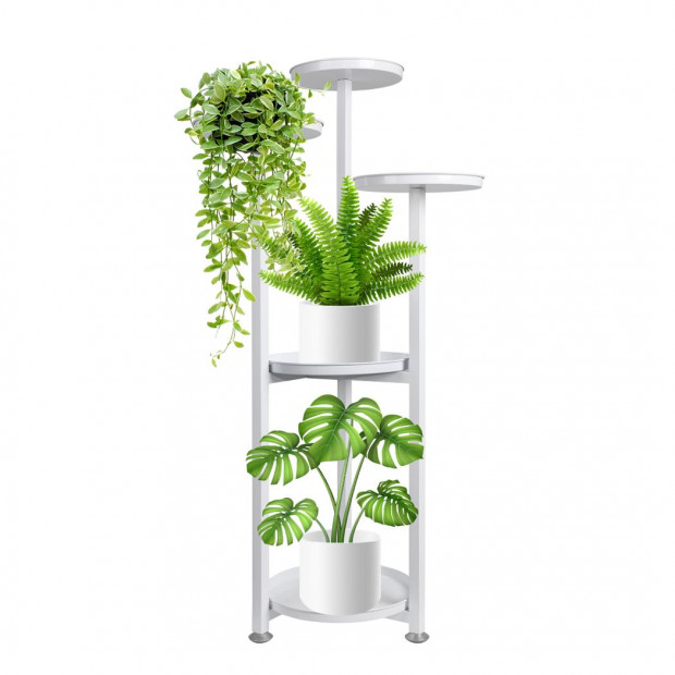 Plant Stand Outdoor Indoor Flower Rack Garden Shelf White 100CM Image 2