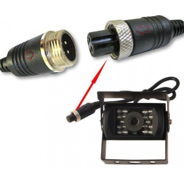Elinz 4 Pin Heavy Duty 12v 24v Ccd Ir Colour Reversing Camera 20m Image 2