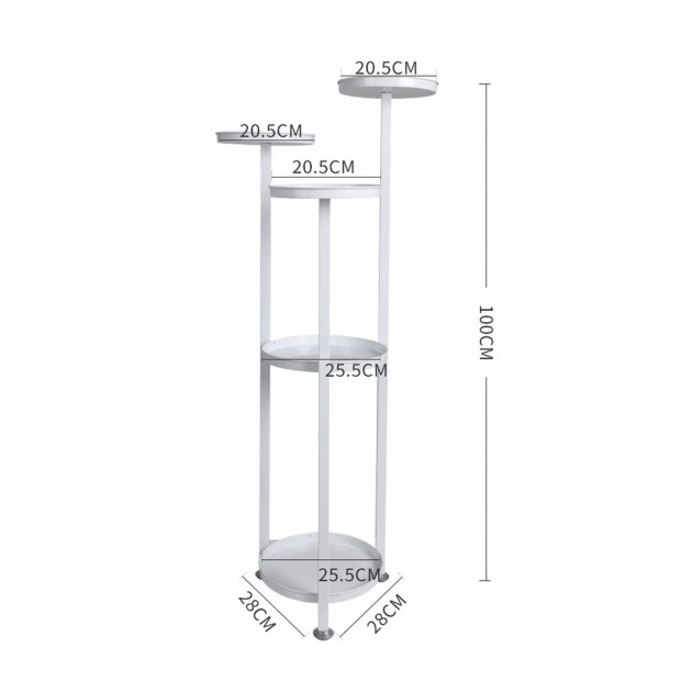 Plant Stand Outdoor Indoor Flower Rack Garden Shelf White 100CM Image 3