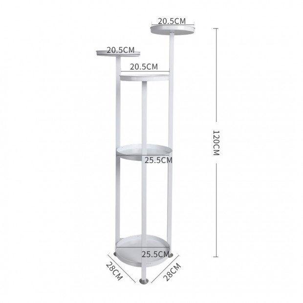 Plant Stand Outdoor Indoor Flower Rack Garden Shelf White 120CM Image 3