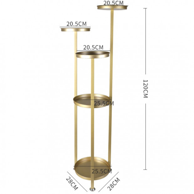 Plant Stand Outdoor Indoor Flower Rack Garden Shelf Gold 120CM Image 3