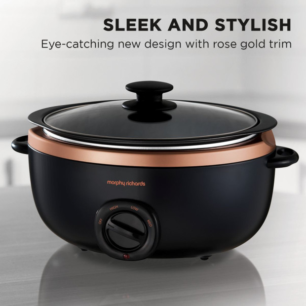 Morphy Richards Sear & Stew Slow Cooker 6.5L Rose Gold