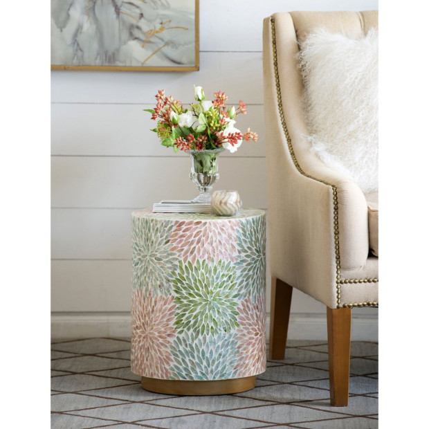 Taormina Side Table Pastel Floral 45x35cm Image 6