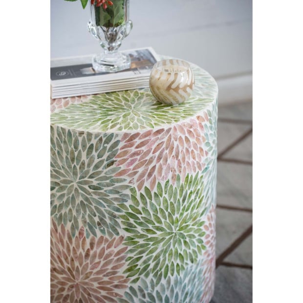 Taormina Side Table Pastel Floral 45x35cm Image 7