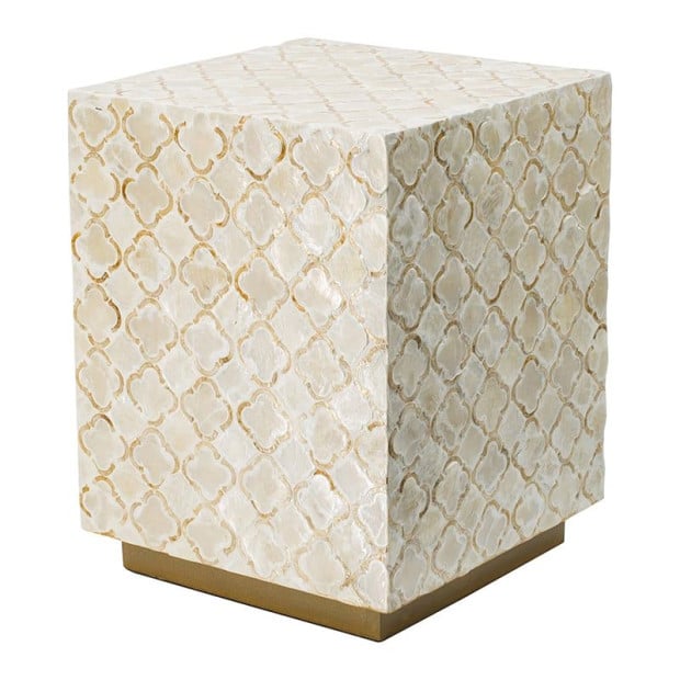 Haymen Shell Stool Side Table Square Box Bedside Desk