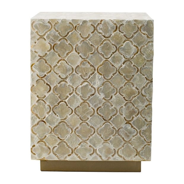 Haymen Shell Stool Side Table Square Box Bedside Desk Image 4