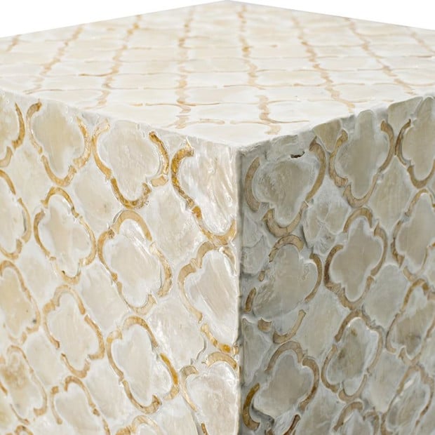 Haymen Shell Stool Side Table Square Box Bedside Desk Image 5