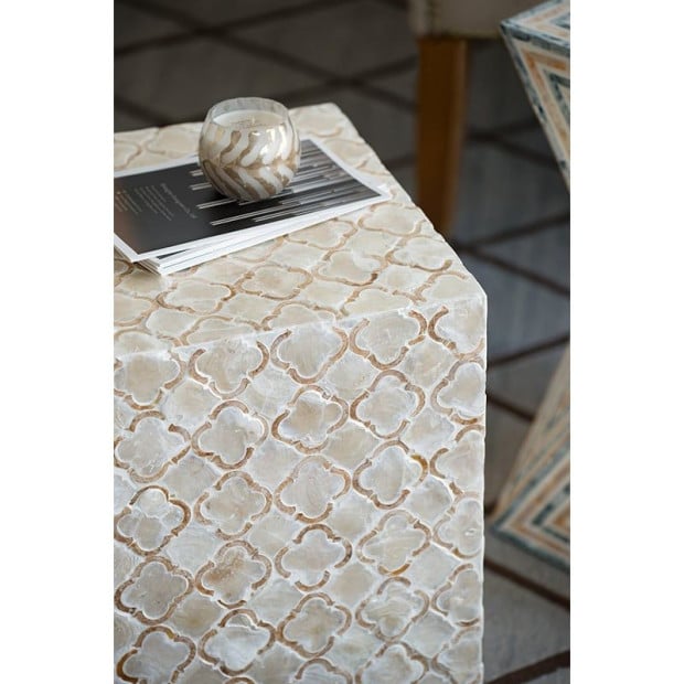 Haymen Shell Stool Side Table Square Box Bedside Desk Image 7