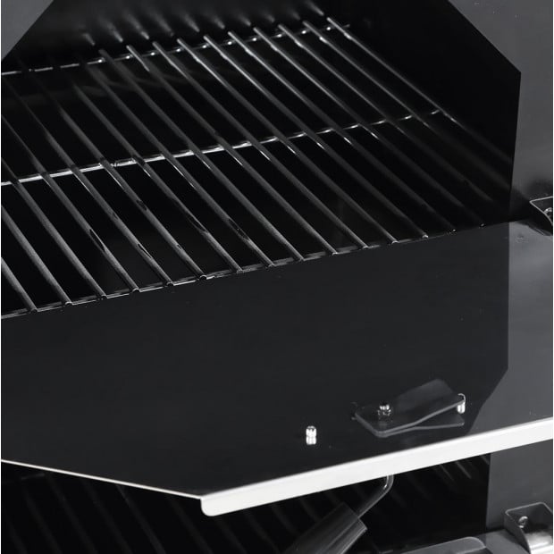 3 in 1 Charcoal Smoker BBQ Grill Portable Steel Pizza Oven Steamer Image 6