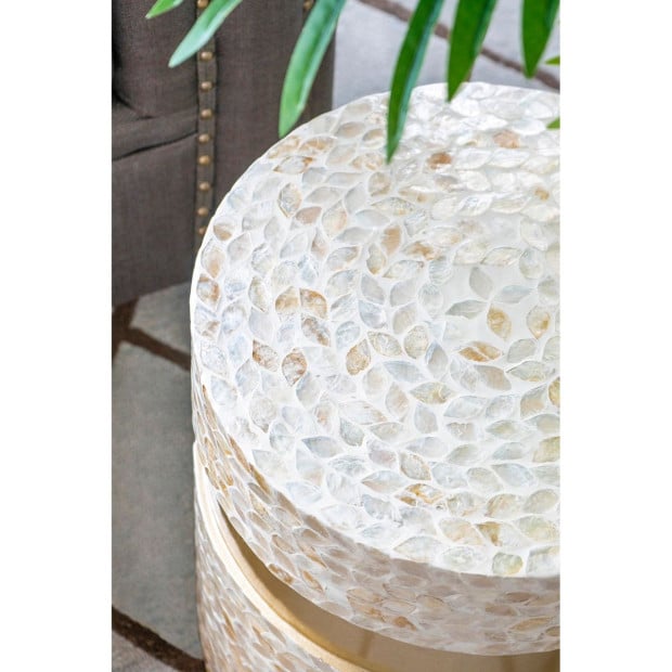 Cancun Shell Stool Table Desk Bedside 40x35cm Image 6