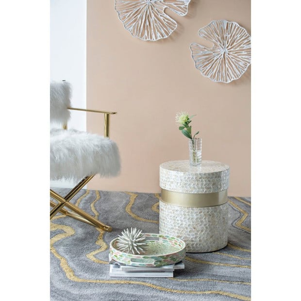 Cancun Shell Stool Table Desk Bedside 40x35cm Image 7