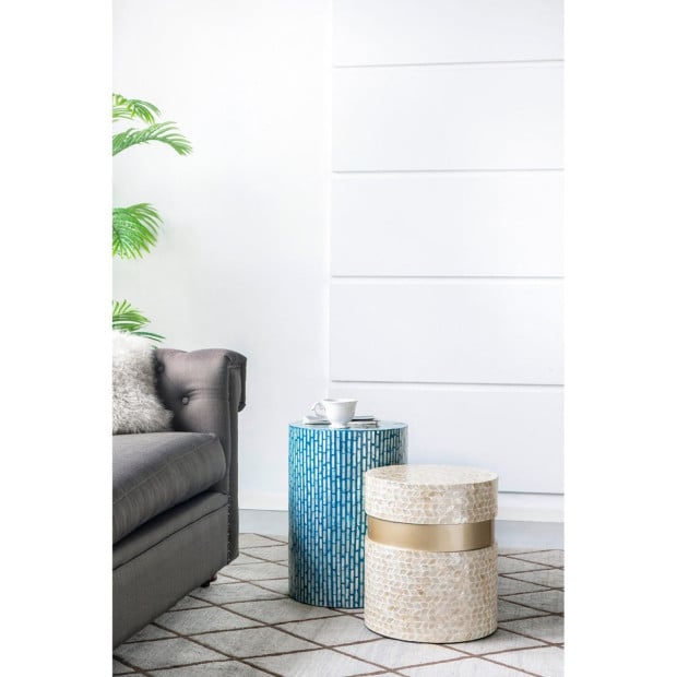 Cancun Shell Stool Table Desk Bedside 40x35cm Image 9