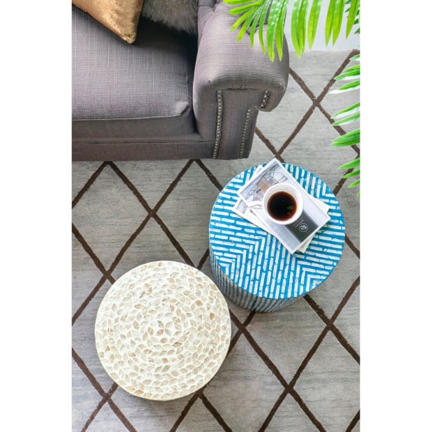 Cancun Shell Stool Table Desk Bedside 40x35cm Image 10