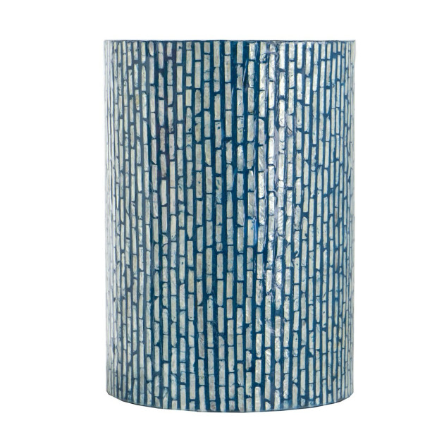 Turquoise Shell Stool MDF Side Table Round Bedside Desk Image 7