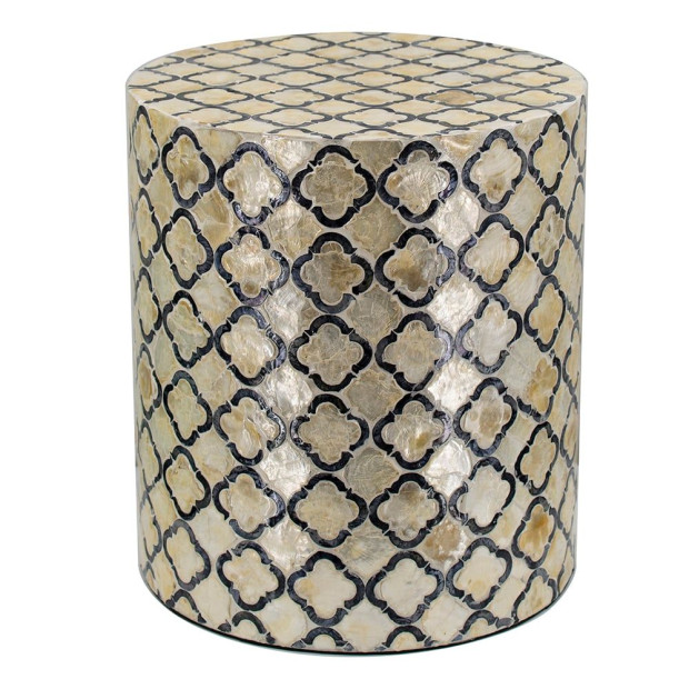 Eliat Shell Stool MDF Side Table Round Bedside Desk Decor