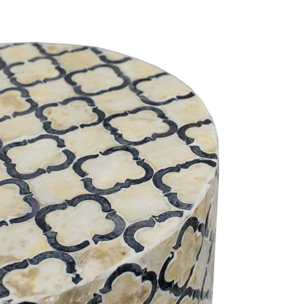 Eliat Shell Stool MDF Side Table Round Bedside Desk Decor Image 4